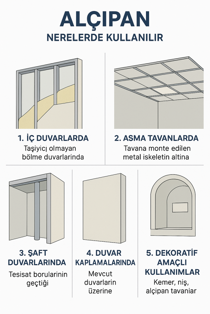 Alçıpan Nerelerde Uygulanır?