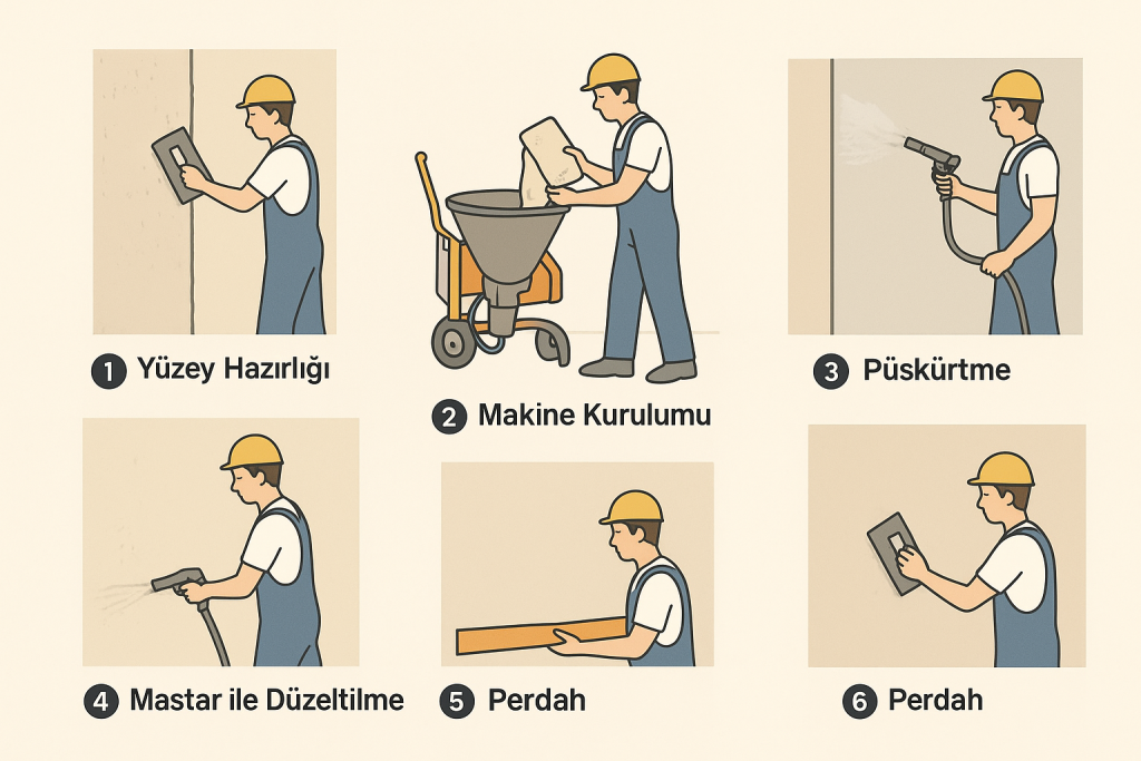 Makineli Alçı Sıva Uygulama